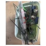 Plant steaks tie down and garden supplies