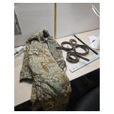 2XL camo coveralls, bibs and 42- 44 belts
