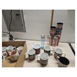 Coffee cups, water bottles  and plastic cups