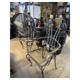 2 metal patio chairs