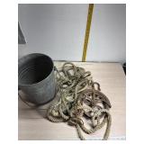 Well bucket and pulley