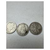 4 silver half dollars