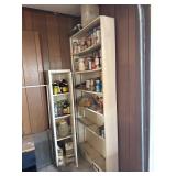 Metal shelf and cabinet and all contents  bring