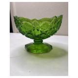 McKee Kemple Toltec Green Footed Compote Oval