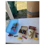 Vintage Tin and plastic toy cars and motorcycles