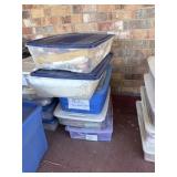 5 totes of fabric gift bags and more