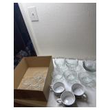 8 Vintage ice cream dishes. 3 soup cups. 5 rose