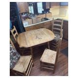 Drop leaf table 43"x36"x30" table and 4 chairs