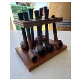 8 pipes and pipe stand