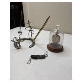 Roper pen holder, pocket watch & knife