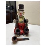 Clown Pipe Holder and 3 pipes