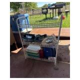 Rack with irons, and coolers