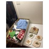 Napkins, placemats, trivets, apron and more