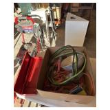 Tool box, jumper cables, trouble light and heat