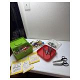 Embroidery thread and patterns and 2 eyelet tools