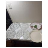 Lg Lot of glass & other  relish and serving trays