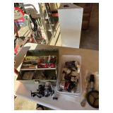 Tackle box, 5 reels and more