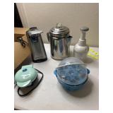 Can opener. Mini waffle iron, stainless