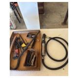 Wire brush, Alan wrenches and air ratchet