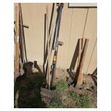 Fence stretcher,  rakes and lopper