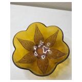 Vintage Anchor Hocking Sunflower bowl Amber