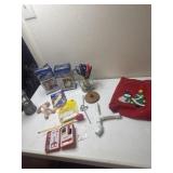 Flash light, sewing kit, hot & cold pack, warming