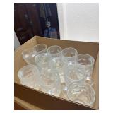 10 thumbprint mugs, 8 etched glass coffee cups