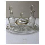Vintage Glass Dresser Set Jeanette Glass Co With