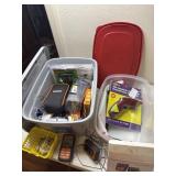 5 gallon tote of tools, and food storage with
