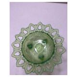 Vtg Northwood Shell & Wild Rose Green Opalescent