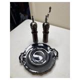 Black Amethyst tray and MCM Salt & Pepper Mill