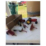 Vintage Hubbley toy tractors & farm equipment and