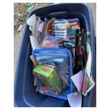 Tote of class room supplies