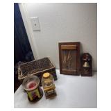 Basket, Hersheys Kiss machine, nut dispenser, cat