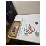 Earrings and necklaces