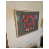 20"×16" sign with inter chang letters