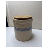 Vintage 2 crock- with butter churn lid. No