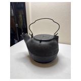 Vintage Cast Iron 8 Tea Kettle with pine cones