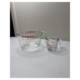 Pyrex 8 cup measure and Anchor Hocking 1 cup