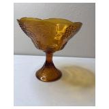 8" Amber glass fruit bowl