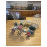 Candle holders vases misc