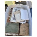Tote of vintage hymnals and sheet music