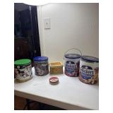 Vintage tins, 1 full of garden seeds