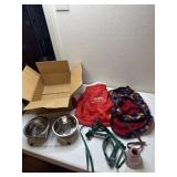 Dog clothes, bowls, harness, leach and more