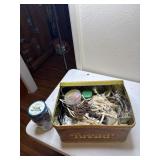 Bread box of part, tools, curtain hooks and more