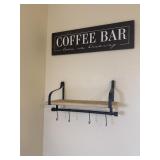 Coffee Bar and all contents sign and shelf