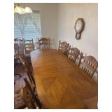 Table 95" with 2 18" leaves and & matching chairs