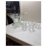 Grape Pattern Punch bowl, 11 cups that match