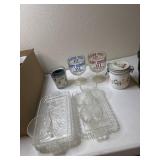 Set of 4 snack set, Bicentennial glasses. LgLot