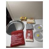 Potato Express. Plastic tray, holiday napkins